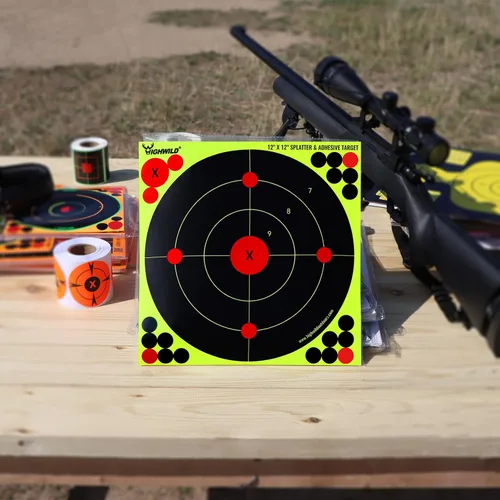 Vista 6 de Highwild Pegatinas Adhesivas de Diana con Salpicaduras Amarillas Fluorescentes de 12X12 Pulgadas - Adecuadas para Pistolas, Rifles, Pistolas BB