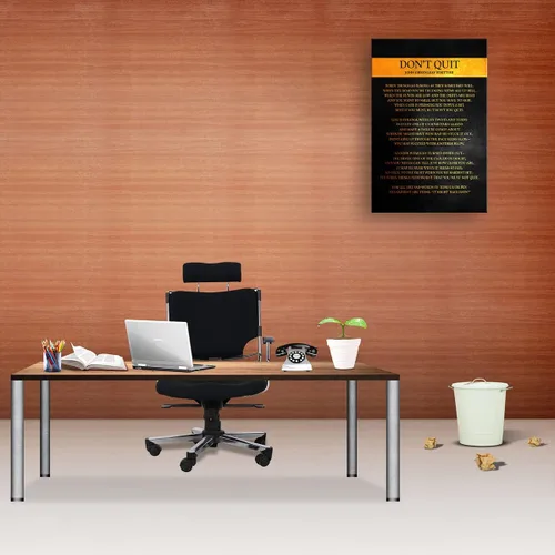 Vista 3 de Arte de pared en lienzo enmarcado con poema Don't Quit, póster motivacional, imágenes inspiracionales para sala de estar, regalo de poesía enmarcado