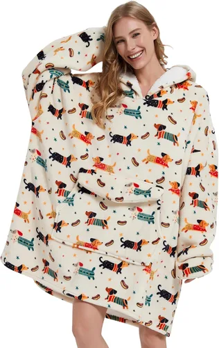 Vista 17 de Mewkou Manta con capucha para adultos, manta de forro polar Sherpa de gran tamaño con capucha para mujeres y hombres, café