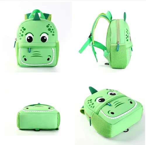 Vista 2 de Mochila impermeable para niños de 2 a 5 años, para el jardín de niños, mochila 3D de lindos dibujos animados, de neopreno, mochila de animales