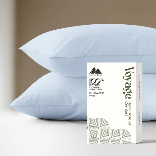 Vista 20 de Mayfair Linen Voyage Collection - Juego de 4 fundas de almohada de algodón egipcio de lujo de la serie 600, color blanco, suaves, refrescantes