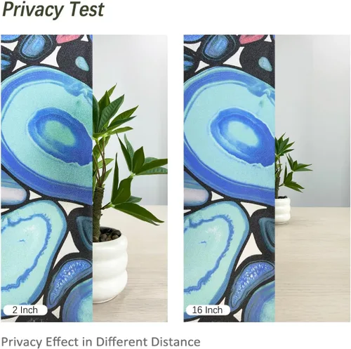 Vista 3 de funlife Película original dibujada a mano con herramientas, película de privacidad de doble cara para ventana de vidrio y puerta de ventana, ágata
