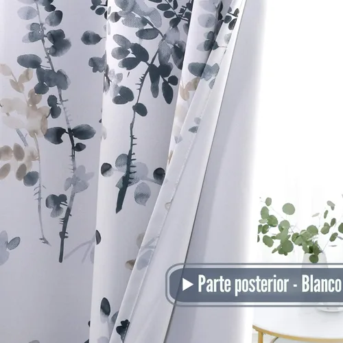 Vista 8 de H.VERSAILTEX Cortinas opacas de 45 pulgadas de largo, juego de 2 paneles para oscurecer la habitación, cortinas térmicas para dormitorio, cortinas