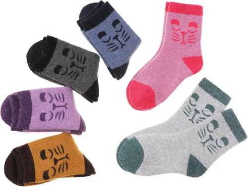 Vista 102 de Eocom 6 pares de calcetines de invierno cálidos de lana para niños y niñas