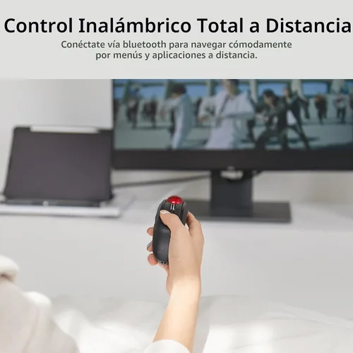 Vista 5 de ELECOM Relacon - Puntero de trackball de mano ergonómico, ratón con pulgar para diestros o zurdos, Bluetooth, 10 botones para TV, presentación