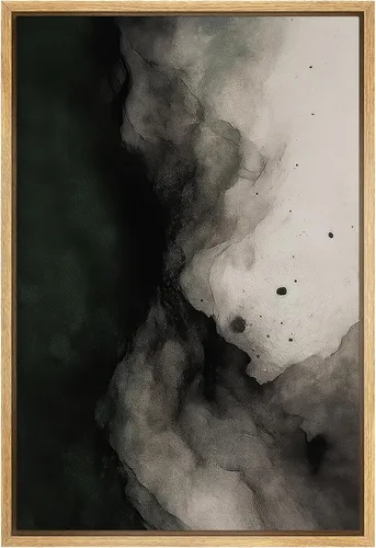 Vista 54 de SIGNFORD Lienzo enmarcado para pared, pinos sepia, bosques, bosques, naturaleza, ilustraciones de área silvestre, arte digital, arte moderno