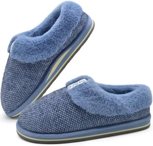 Vista 2 de COFACE Pantuflas de espuma viscoelástica para mujer, cómodas y cálidas, con forro de cojín acogedor