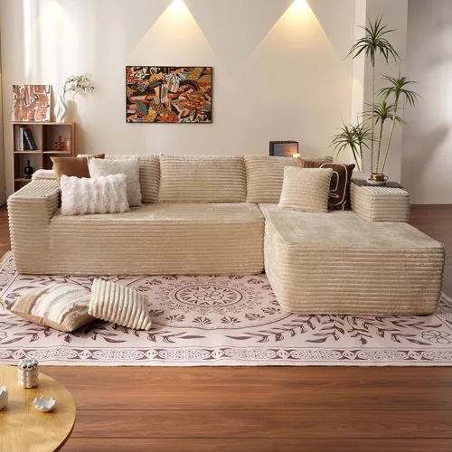 Vista 33 de ovios Sofá seccional Cloud de 96 pulgadas con chaise en forma de L, sofá modular moderno con asiento profundo, sofás tapizados para sala de estar