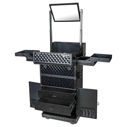Vista 2 de Shany Rebel Series Pro Artistas de maquillaje Rolling tren y Trolley Case
