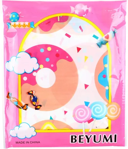 Vista 5 de BeYumi Paquete de 4 manteles de fiesta con donas, mantel rectangular para decoración de comedor y cocina, mantel de picnic de plástico desechable