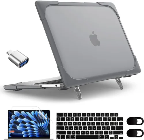 Vista 9 de Funda MEEgoodo para MacBook Air de 15 pulgadas 2025 2024 2023, Funda Compatible con Modelo (A3241/A3114/A2941) con Chip M4/M3/M2, Carcasa Rígida