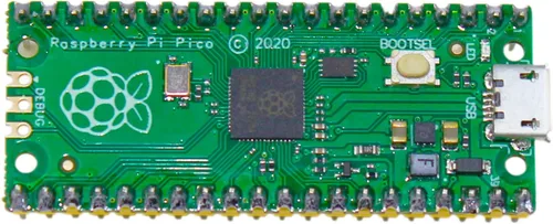 Vista 4 de 2 piezas de placa microcontrolador Raspberry Pi Pico con encabezados Interfaces digitales flexibles Basado en chip RP2040 Procesador ARM