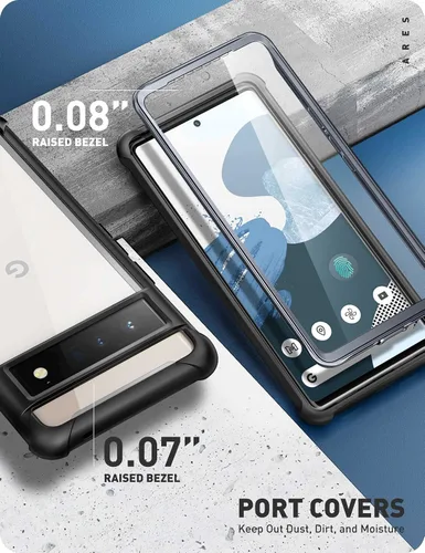 Vista 4 de i-Blason Ares - Funda protectora transparente para Google Pixel 6 Pro (2021), color negro