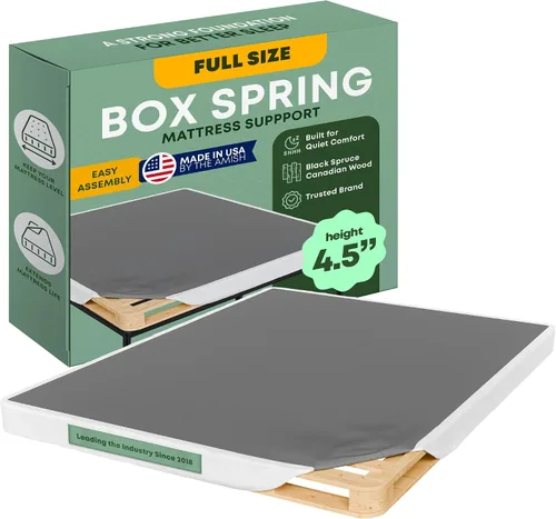 Vista 25 de Greaton, 10” Twin Box Spring Only for Twin Size Bed – Amish-Made in The USA – Solid Wood Mattress Foundation with Stable & Quiet Support