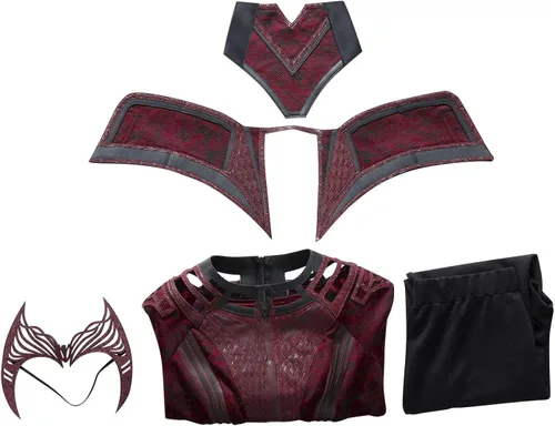 Vista 6 de Cumberbatch Stephen Odd Strange Wanda Maximoff - Disfraz de cosplay con múltiples versos, locura escarlata, bruja, Halloween, carnaval