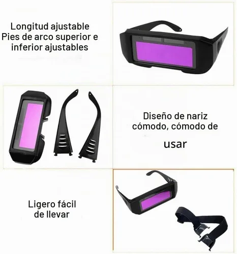 Vista 9 de 2 unids solar oscurecimiento automático gafas de soldadura soldador máscara casco ojos gafas soldadura