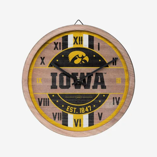 Vista 5 de FOCO NCAA Reloj de pared de barril de madera