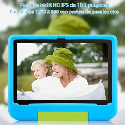 Vista 3 de Tableta para niños de 10 pulgadas, Android 14 para niños, Octa-Core, 4 GB de RAM 64 GB ROM expandible, IPS HD 1280 x 800, WiFi 6, batería de 5000