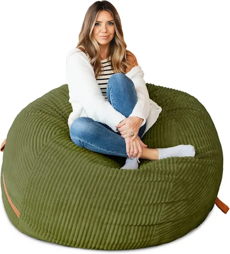 Vista 15 de Big Joe Fuf Silla Puf de Espuma de 5 Pies de Tamaño Extra Grande con Funda Extraíble para Niños, Adolescentes, Adultos, Onyx Lenox, Poliéster Tejido