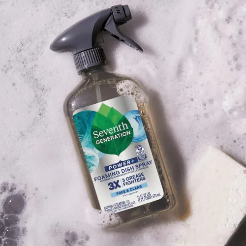 Vista 8 de Seventh Generation Espray Espumoso para Platos, 3X Luchadores contra la Grasa, Sin Fragancia ni Colorantes, 16 Fl. Oz.