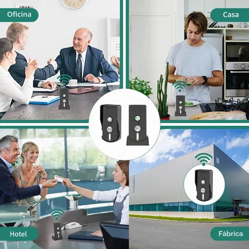 Vista 3 de Timbre de puerta inalámbrico, intercomunicador de 2 vías, puerta de comunicación, timbre con altavoz con control de volumen de largo alcance de 3280