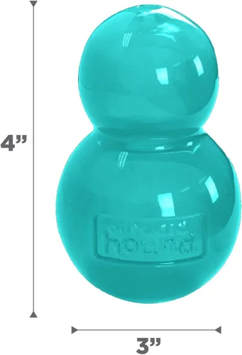 Vista 7 de Outward Hound Juguete para Perros Rellenable Double-Tuff, Mediano 4 Pulgadas Verde - Pelota Masticable Dispensadora de Golosinas para Perros
