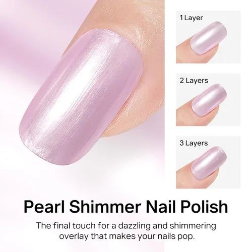 Vista 44 de MIZHSE Esmalte de uñas blanco perla de secado rápido, esmalte de uñas