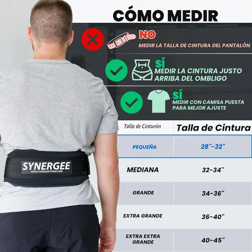 Vista 3 de Synergee Weightlifting Belt – 5" Padded Adjustable Support