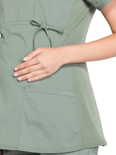 Vista 3 de Cherokee Women's Maternity Scrub Top with 3 Pockets Mock Wrap WW685