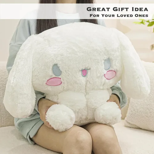 Vista 6 de Juju - Peluche Kawaii blanco (20 pulgadas), lindos animales de peluche kawaii, peluches grandes de peluche, peluches grandes, lindos peluches