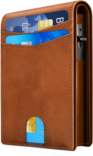 Vista 12 de QLD 2026 - Cartera para hombre con bloqueo RFID, delgada y minimalista Negro