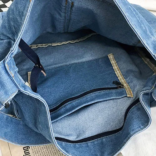 Vista 5 de Yohora Bolso de hombro de mezclilla, estilo casual, ligero, retro, de viaje, bolso cruzado para adolescentes, niñas y mujeres