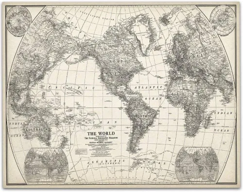 Vista 9 de Impresión en blanco y negro de mapa del mundo 1922, gran decoración para la oficina en casa y la escuela, póster de pared clásico para el aula, gran