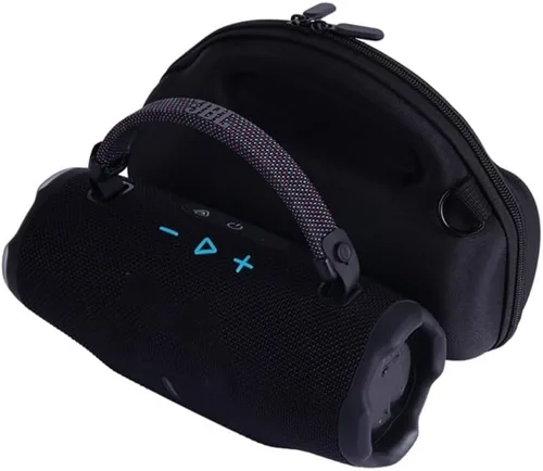 Vista 2 de Estuche rígido para JBL Charge 6, altavoz portátil Bluetooth impermeable compacto bolsa de almacenamiento de accesorios, 9.6 x 6.3 x 4.3 in (negro)