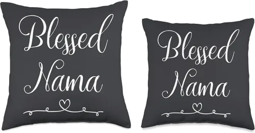 Vista 3 de Nama Gifts Blessed Nama - Almohada de 16 x 16 pulgadas, multicolor