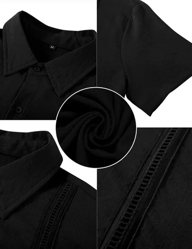 Vista 5 de LecGee Camisa de vestir de manga larga para hombre, estilo hippie, barroco, para fiesta, club, con botones, para hombre
