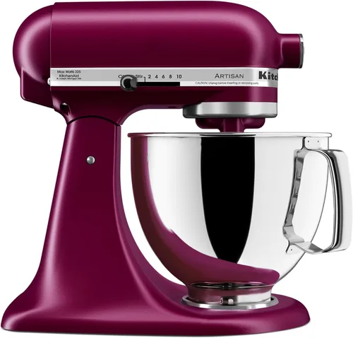 Vista 21 de KitchenAid Artisan Series Batidora de Pie con Cabezal Inclinable de 5 Cuartos con Escudo Vertedor KSM150PS, Crema de Almendra