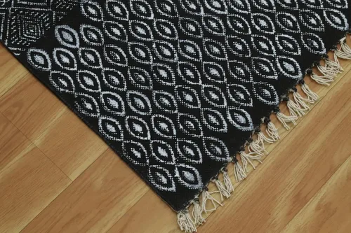 Vista 9 de Kilim Dhurrie - Alfombra de algodón de 2 x 3 pulgadas, diseño geométrico de 0.19 pulgadas, fácil de lavar a mano, lavable a mano, alfombra