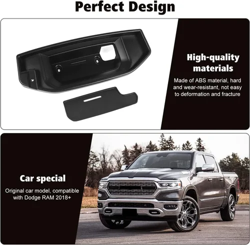 Vista 3 de RT-TCZ Soporte de montaje para tablero de teléfono celular con kit de caja de almacenamiento, consola central, accesorios interiores para Dodge RAM