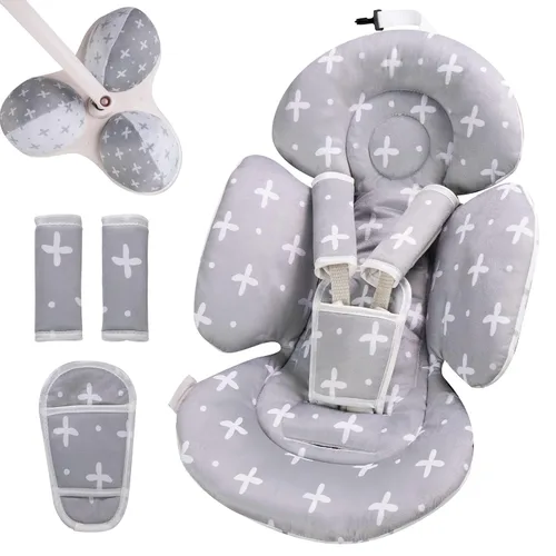 Vista 9 de Inserción para bebé Compatible con columpio 4moms Mamaroo y silla de auto para bebé, incluye 3 bolas de repuesto, inserción reversible para recién