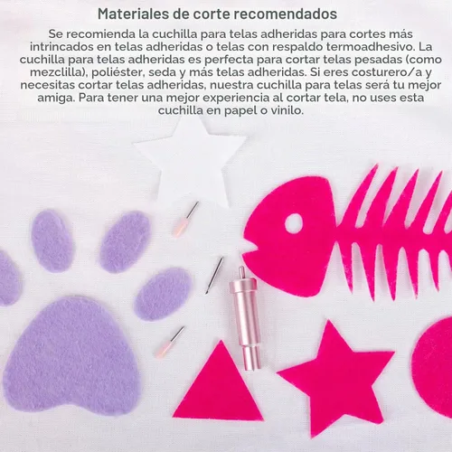 Vista 5 de Cuchilla de tela adherida compatible con Maker 4/3/Maker/Explore 4/3/Venture/Explore Air 2/Air/One, hoja de tela Aosry y carcasa para cortar telas