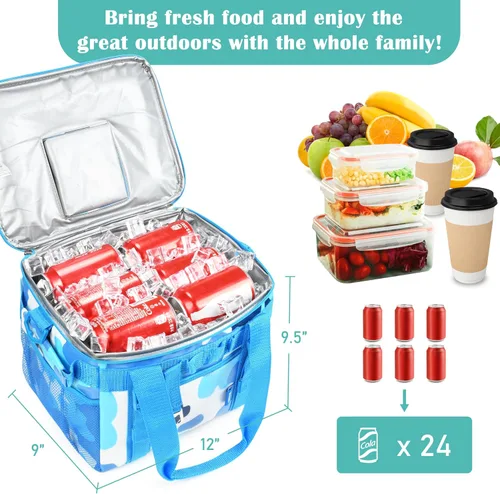 Vista 9 de Tirrinia Bolsa térmica grande aislada – Caja térmica a prueba de fugas para exteriores para mujeres y hombres – Bolsa de congelador portátil