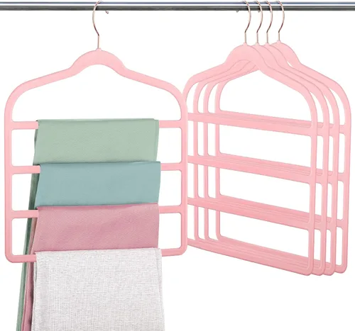 Vista 14 de Percha de terciopelo para pantalones y ropa para ahorrar espacio, perchas antideslizantes para jeans Beige