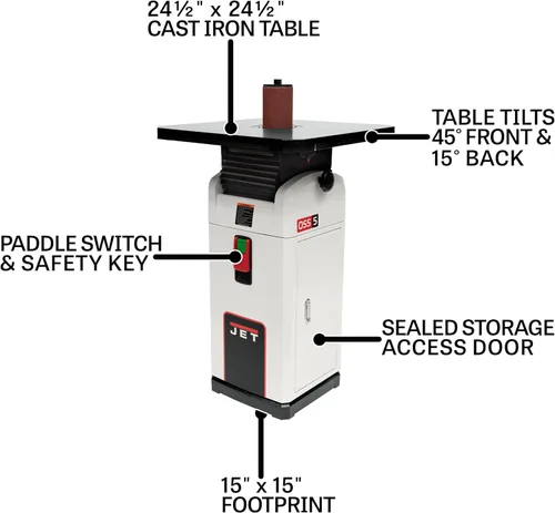 Vista 12 de JET Lijadora de husillo oscilante, 1720 RPM, 1 HP, 115V 1Ph (Modelo JOSS-S)