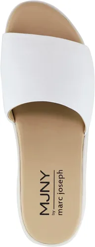 Vista 45 de Marc Joseph New York Sandalias planas de cuero genuino para mujer, puntera abierta, sin espalda, cómodas, ligeras, suela de EVA, a la moda, sin