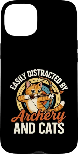 Vista 9 de Funny Cat Parent Gift Easily Distracted by Archery and Cats Case for iPhone 17