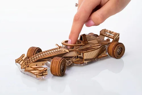 Vista 8 de Modelos Veter Mecánicos Madera y Plástico Rompecabezas 3D Racer V3 Fórmula Uno F1 Racing Car Self-Assembly Set