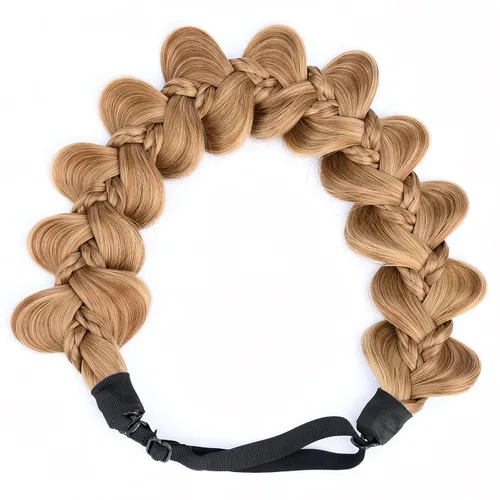 Vista 31 de Diadema clásica de cabello sintético trenzado de 5 hebras, trenzas gruesas y anchas, extensión de cabello con elástico para mujeres y niñas