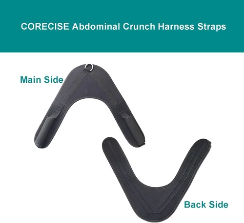 Vista 7 de Abdominal Crunch Harness Straps,Arnés de tracción de ejercicio trasero Correa de hombro, cinturón de crunch en forma de V, correas abdominales