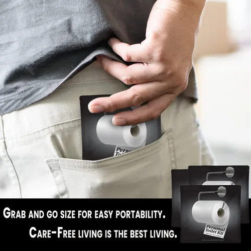 Vista 6 de Kit de inodoro personal para llevar, paquete de 10 unidades, kit de baño público desechable, envuelto individualmente para kit de protección